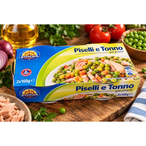 Athena Piselli e Tonno – Tonhal zöldborsóval, készétel 2×160 g Athena Piselli e Tonno – Tonhal zöldborsóval, készétel 2×160 g