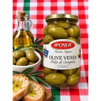   Iposea Olive Verdi Bella di Cerignola – Óriás Zöld Olívabogyó sós lében Netto 330g 