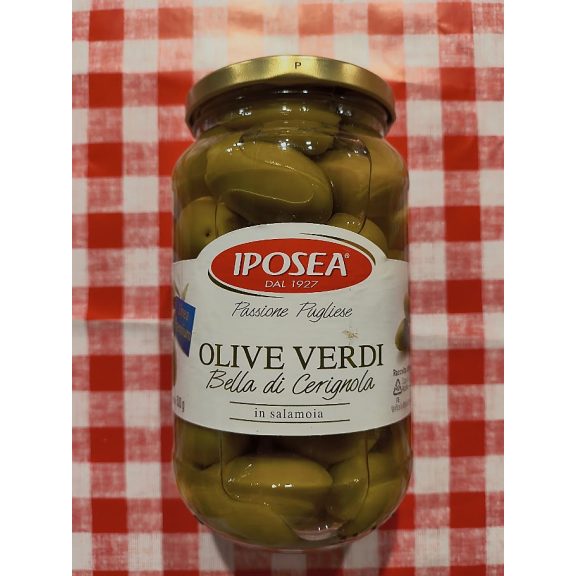 Iposea Olive Verdi Bella di Cerignola – Óriás Zöld Olívabogyó sós lében Netto 330g Iposea Olive Verdi Bella di Cerignola – Óriás Zöld Olívabogyó sós lében Netto 330g