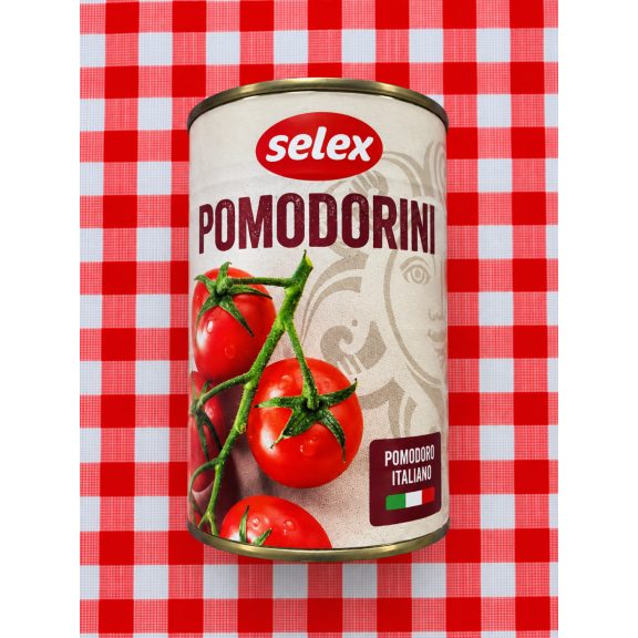 Selex Pomodorini – Egész Olasz Koktélparadicsom 400g Selex Pomodorini – Egész Olasz Koktélparadicsom 400g