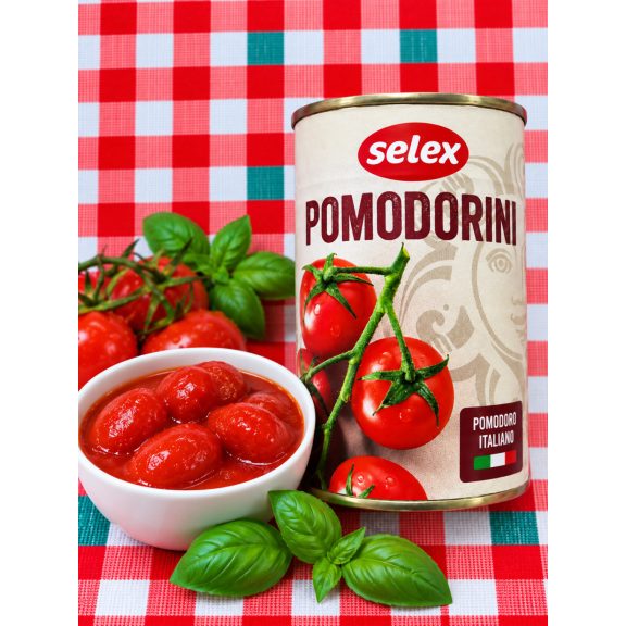 Selex Pomodorini – Egész Olasz Koktélparadicsom 400g Selex Pomodorini – Egész Olasz Koktélparadicsom 400g