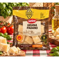   Selex Grana Padano DOP a Cubetti – Olasz érlelt kemény sajt, kockázott