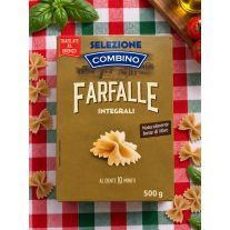   Combino Farfalle Integrali – teljes kiőrlésű, bronzformán húzott olasz masnitészta – 500 g