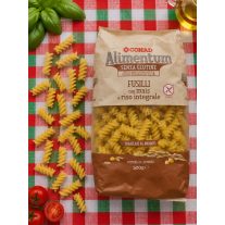   Alimentum Fusilli Senza Glutine – gluténmentes, bronzformán húzott kukorica- és barna rizstészta – 500 g
