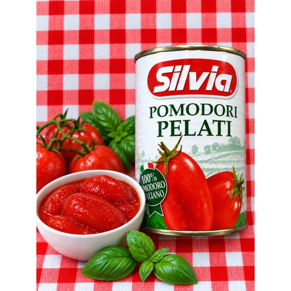 Silvia Pomodori Pelati Hámozott Egész Paradicsom 400 g Silvia Pomodori Pelati Hámozott Egész Paradicsom 400 g